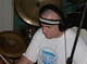 Rickie makes sure he can hear the electronic drums